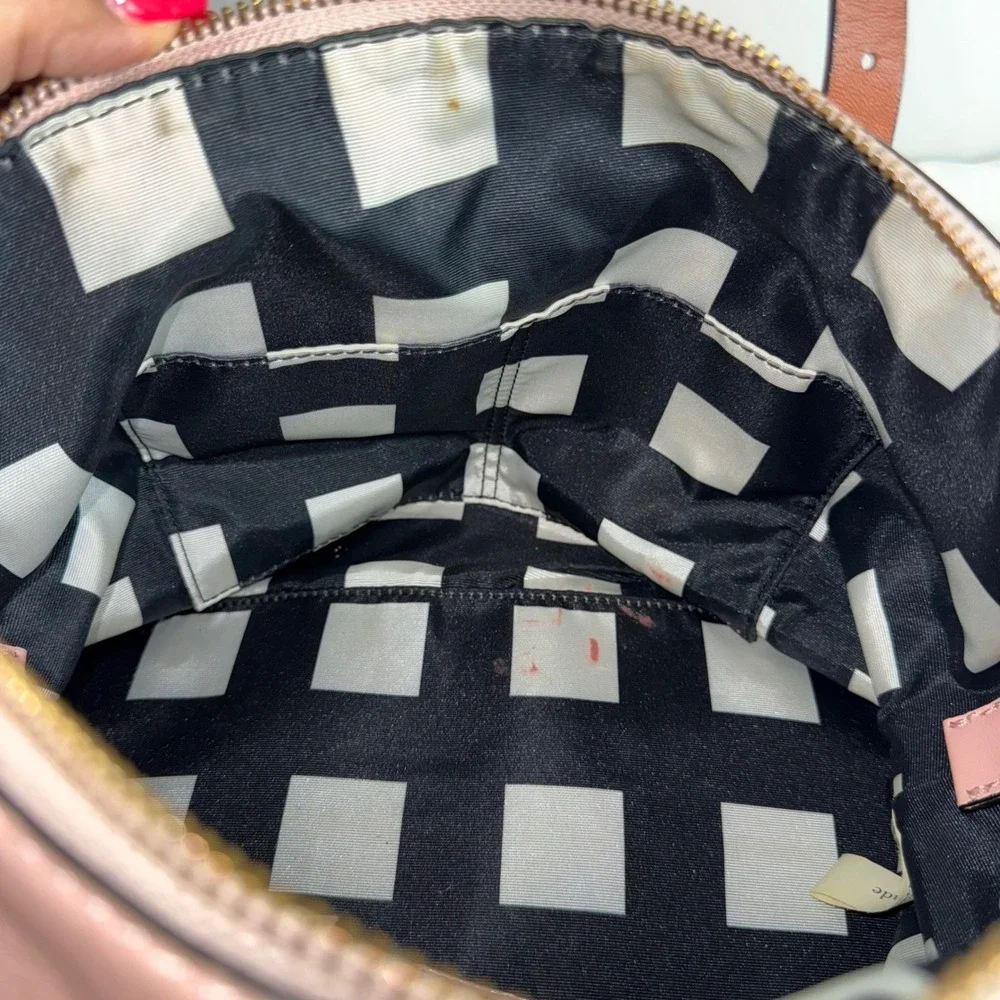 Kate Spade New York Pink Leather Dome Satchel Shoulder Bag & Wallet Set Dust Bag